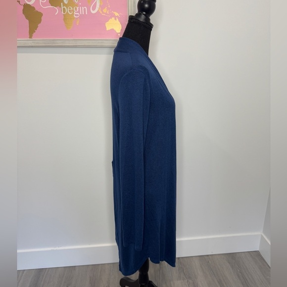 A.N.A Dark Blue Front Open Lightweight Long Sleeve Cardigan (S) - Picture 3 of 7